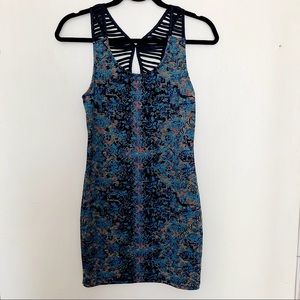 FREE PEOPLE Digital Damsel Body-Con Mini Dress XS